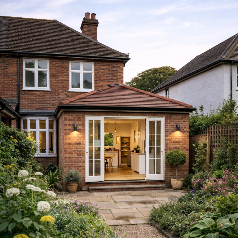 Single-storey rear extension completed on a residential property in Poole