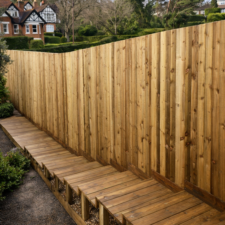 New timber garden fence installed at a residential property in Poole